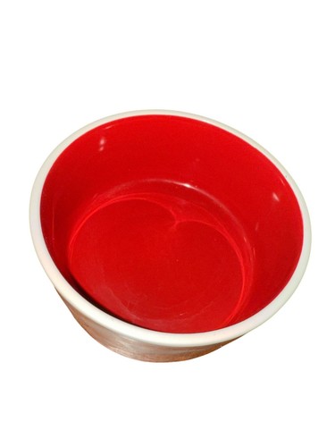 Rae Dunn NOSH Bowl Snack Bowl White Red Inside 6" Magenta Collection - Picture 4 of 5