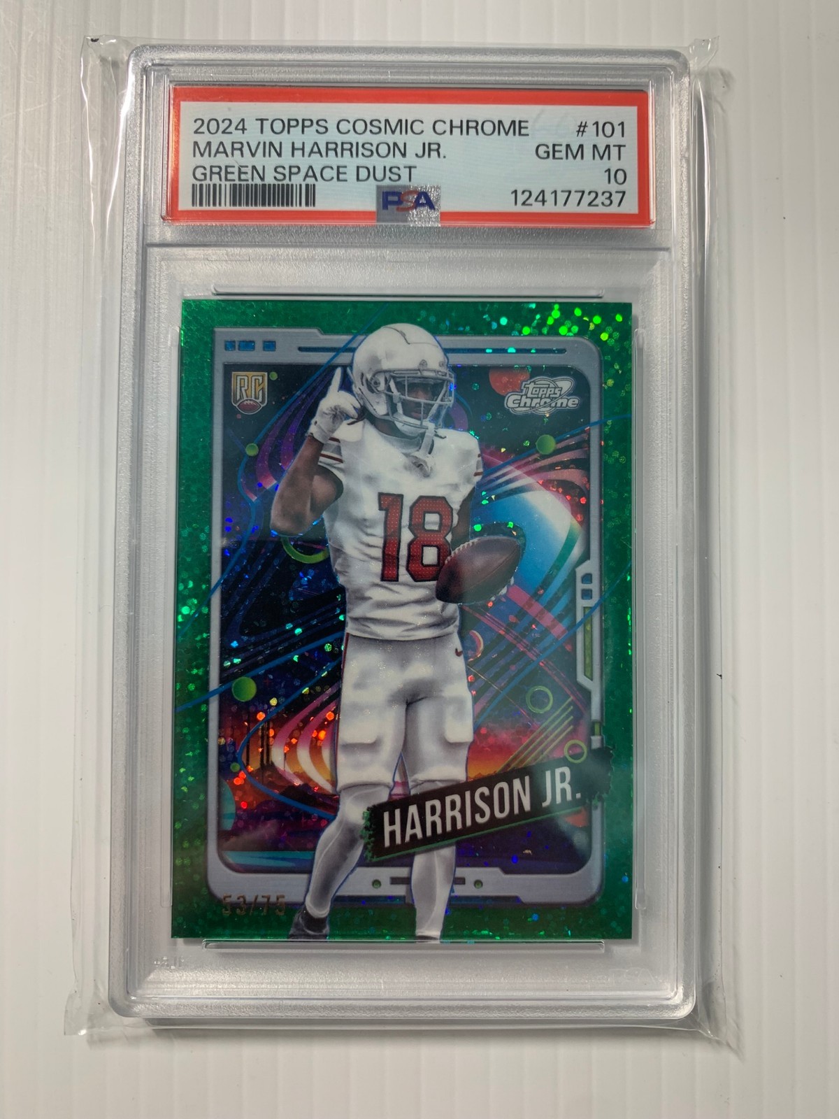 Marvin Harrison Jr. Topps Cosmic Chrome #101 Green Space Dust