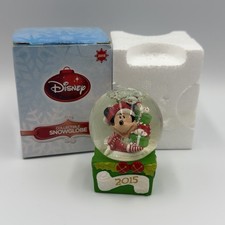 Disney 2015 Mickey Mouse Holding Gift Christmas Snow Globe JC Penny