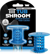 TubShroom Tub Drain Hair Catcher Strainer, Blue   Drain Protector and Hair Cat