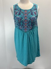 Sundance Embroidered Dress Sz Sp Small Petite 100% Linen Sleeveless Boho Beach
