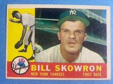 1960 Topps Bill Moose Skowron #370 New York Yankees Baseball Card No Creases