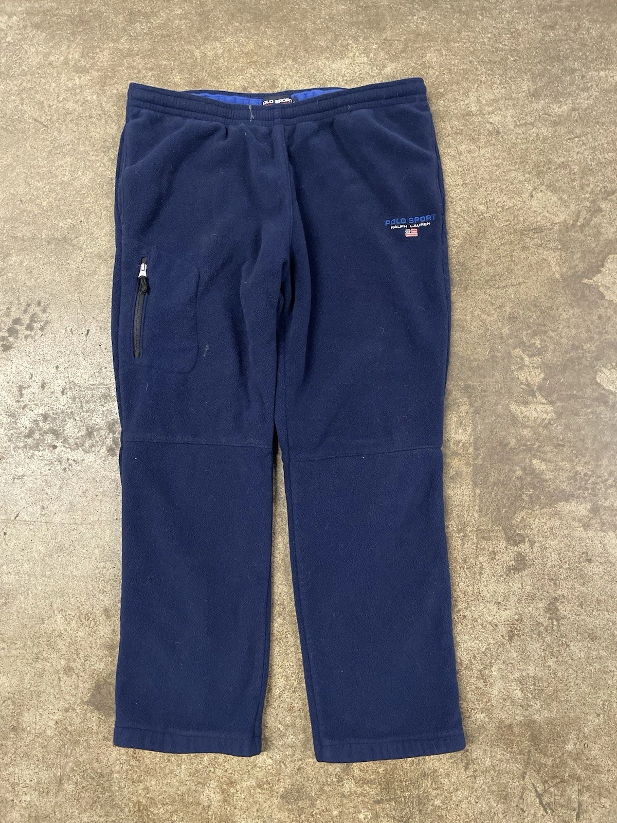Vintage Polo Sport Ralph Lauren Sweatpants Mens XL Blue Fleece Drawstring Logo