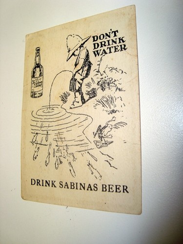 Circa 1930s Sabinas Beer Beer Label Trade Card, Santa Cruz and Houston - Picture 2 of 2