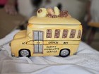 8 in. classic Vintage Yellow School Bus Ceramic Cookie Jar Cookie Bus w/ sounds  — photo 3