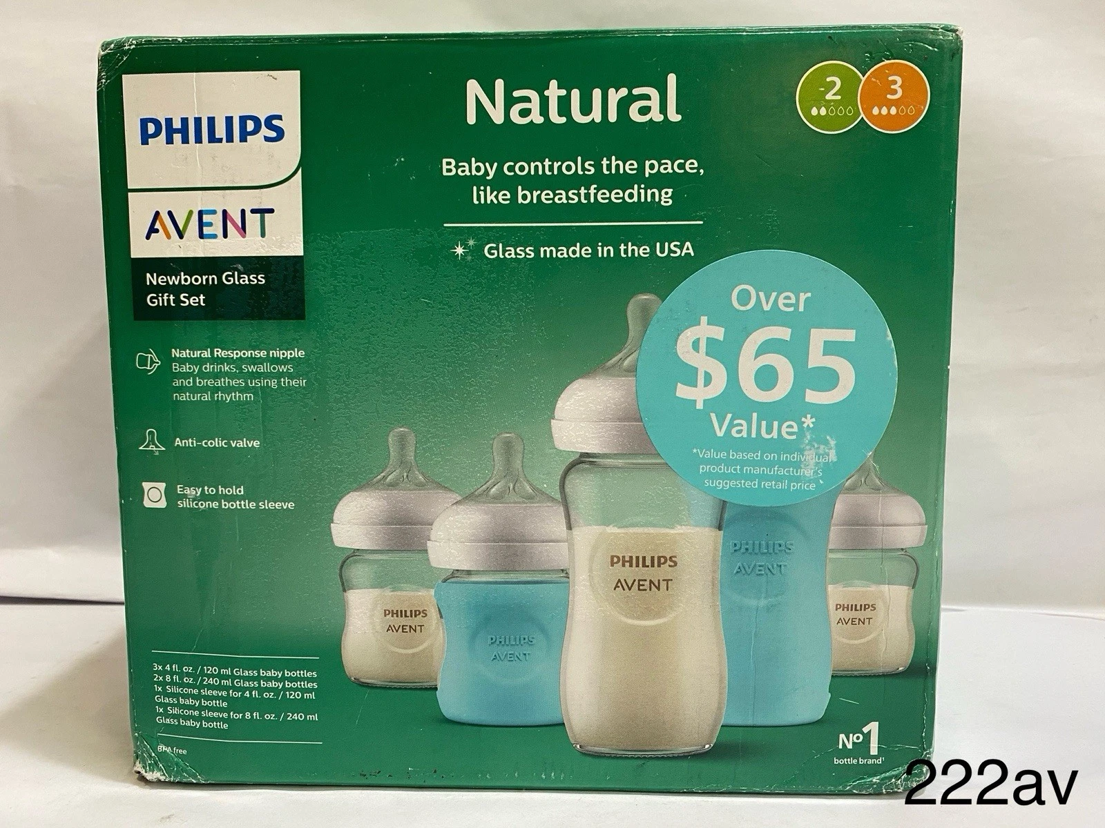 Philips Natural Newborn Glass Set Baby Bottles W Natural Response New Open Box