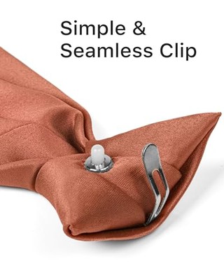 Clip on Ties for Men - Premium Black Solid Color Clip Regular - 20