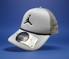 NEW Air Jordan Jumpman Boys' Gray Trucker Style Foam/Mesh Strapback Baseball Cap