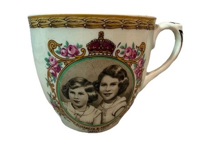 1930s Queen Elizabeth Margaret Souvenir Tea Cup Marcus Adams England