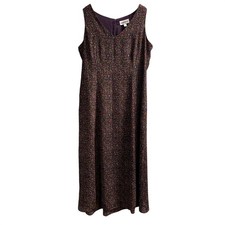 Vintage Danny & Nicole Dress Womens 14 Purple Floral Sheer Chiffon Maxi Grunge