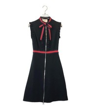 GUCCI                    Sherry Line Web Trim Jersey Dress black 434249 X5C77