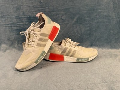 Adidas NMD R1 Women Sz 9.5 Running Shoe White Pink Athletic Trainer Sneaker NEW