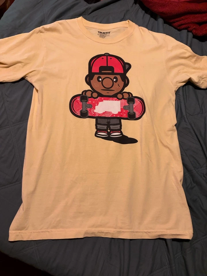 Trukfit Lil Wayne Rojo Bandana Camisa de Monopatín Amarilla Grande Hip Hop Rap Camiseta Foto 2 de 4