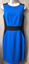 Calvin Klein Women's Blue/Black Colorblock Sleeveless Sheath Dress -Size 4-NWOT