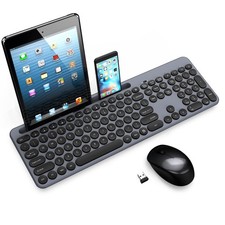LeadsaiL Wireless Keyboard and Mouse Combo, Full-Sized Ergonomic Computer Key...