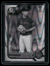 2022 Bowman Draft #BDC-174 Jackson Cox Chrome Black & White RayWave Refractor