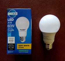 Lot Of 12 9 Watt 60 Watt Equivalent A19 LED Dimmable Soft White Bulbs