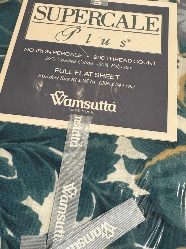 VTG WAMSUTTA Supercale Percale Rare “Cassandra” FULL Flat Sheet Cottage Floral - Image 2 of 4