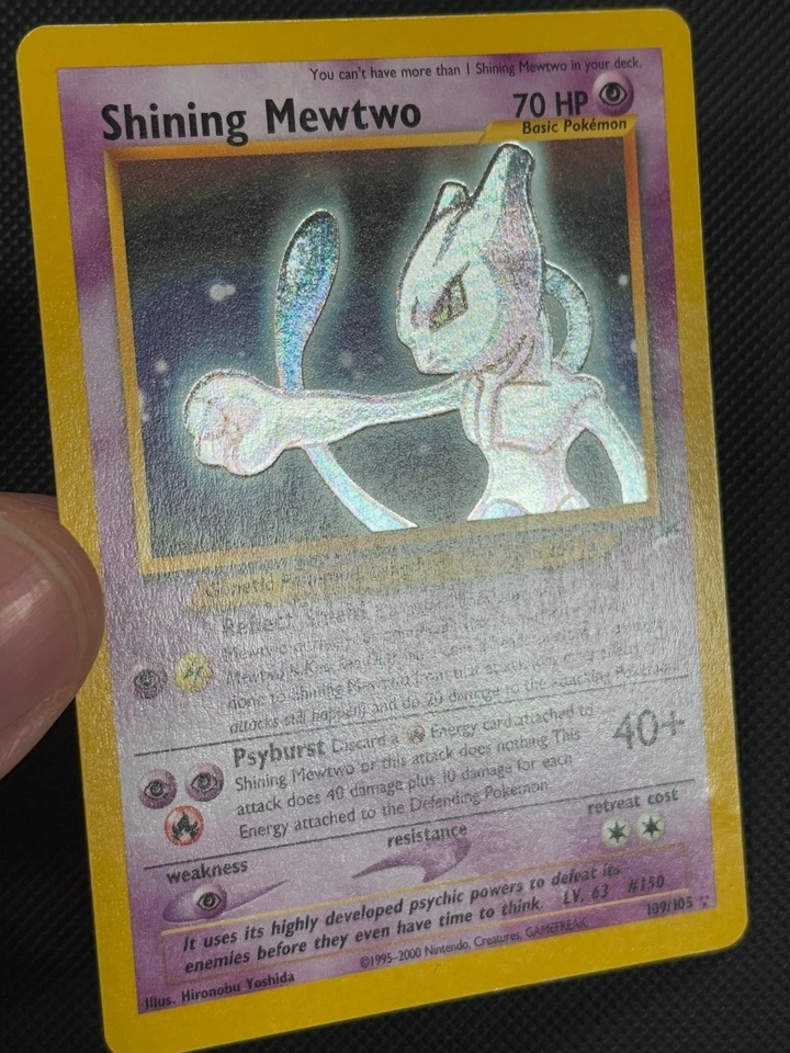 Shining Mewtwo 109/105 HOLO Pokémon Card WOTC Neo Destiny Unlimited Holo Rare - Image 2 of 4