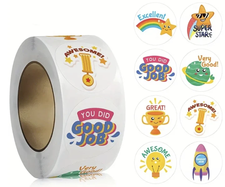 Positive Reward Teacher Merit Stickers 2.5cm 50/100pc Classroom Award Kids Party