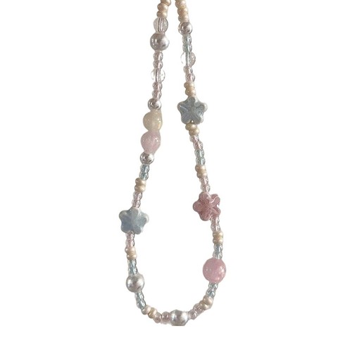Spring Sweet Ceramics Flower Beaded Phone Strap Charm Chain For Phone Lanyard - Zdjęcie 5 z 5