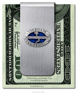 VIETNAM Stainless Steel MONEY CLIP Military Service Veteran Nam Vet Gratitude b'
