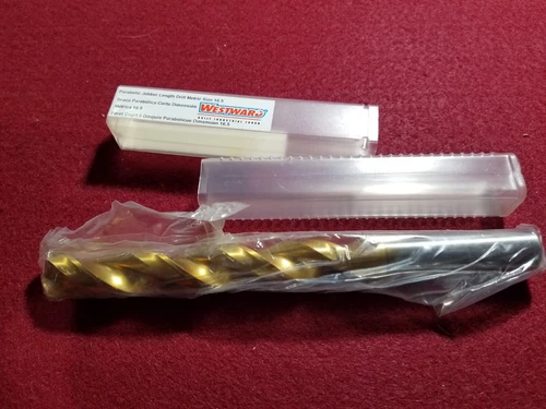 16.5mm (.6396") Parabolic Jobber Length Drill HSS 135° Pt, 184mm OAL TiN