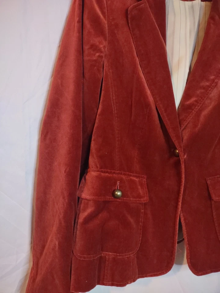 Judith Hart Blazer Jacket Size 16 Burnt Orange With Striped Lining 90's Y2K Vtg - Image 3 of 4