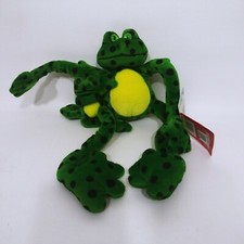 Vintage Fiesta Piggyback Pal 18" Frog with Baby Green Yellow with Black Dots