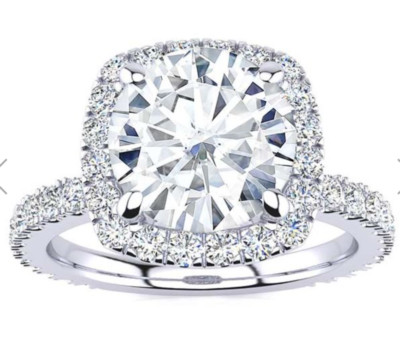 Charles & Colvard Forever One colorless 1.90 round moissanite center ...