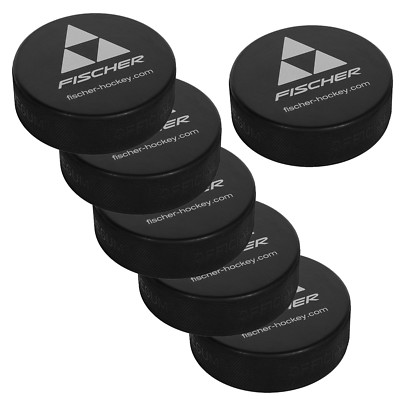 Fischer Game Pucks im 6er Set - off. Größe und Gewicht - 6 Stück - Eishockeypuck