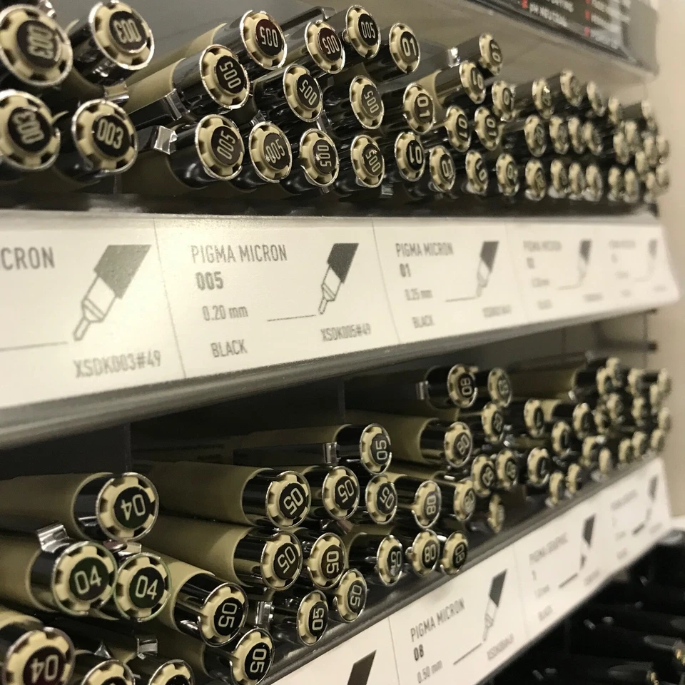 Sakura Pigma Micron, Pigma Graphic, PIgma Brush und Pigma Brush Pen in schwarz