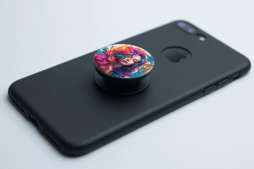 PopSockets Floral Girl Women Cell Phone Pop Sockets for Phone Swappable PopGrip - Image 2 of 4
