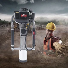 37.7CC Gas Powered T Post Driver 4-Stroke Fence Piling Pounder w/ 2*Piling Heads