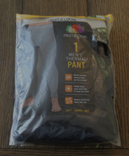 Fruit of the Loom Men's Black Waffle Thermal Base Layer Pants Sz XL Tagless NWT