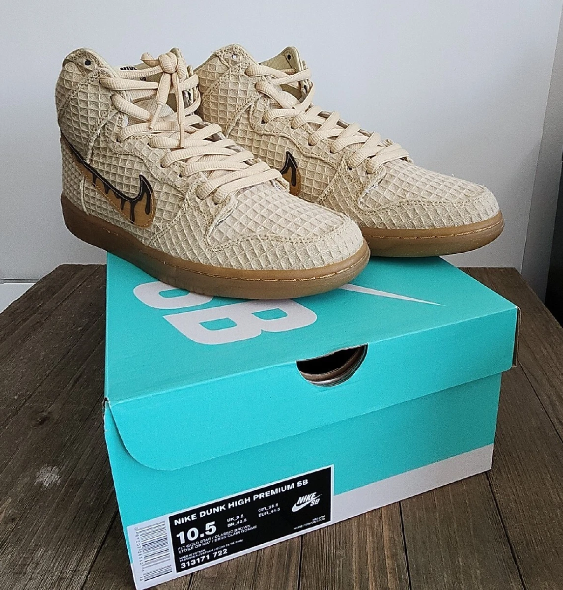 DS Size 10.5 Nike SB Dunk High Premium Chicken Waffle 2016 NEW