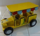 Vintage Rare Military 1940s -1960s Wood Toy Fire Truck/Car:  WWII? Vivid colors! — photo 2