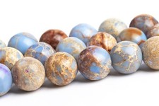 9-10MM Light Blue Sea Sediment Imperial Jasper Grade AAA Round Loose Beads