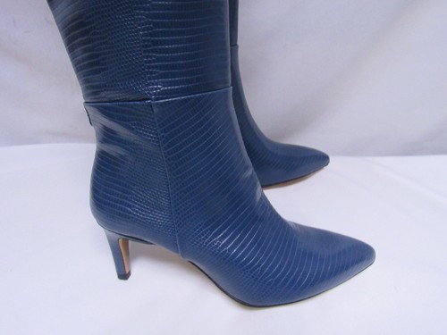 Sam Edelman URSULA NAVY PU pointed toe knee boots - blue new in box A3115S1400 - Picture 4 of 14