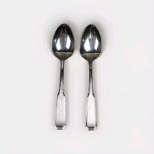 2x Reed Barton Bretton Woods Rebacraft Stainless Flatware 8-1/8" Serving Spoons
