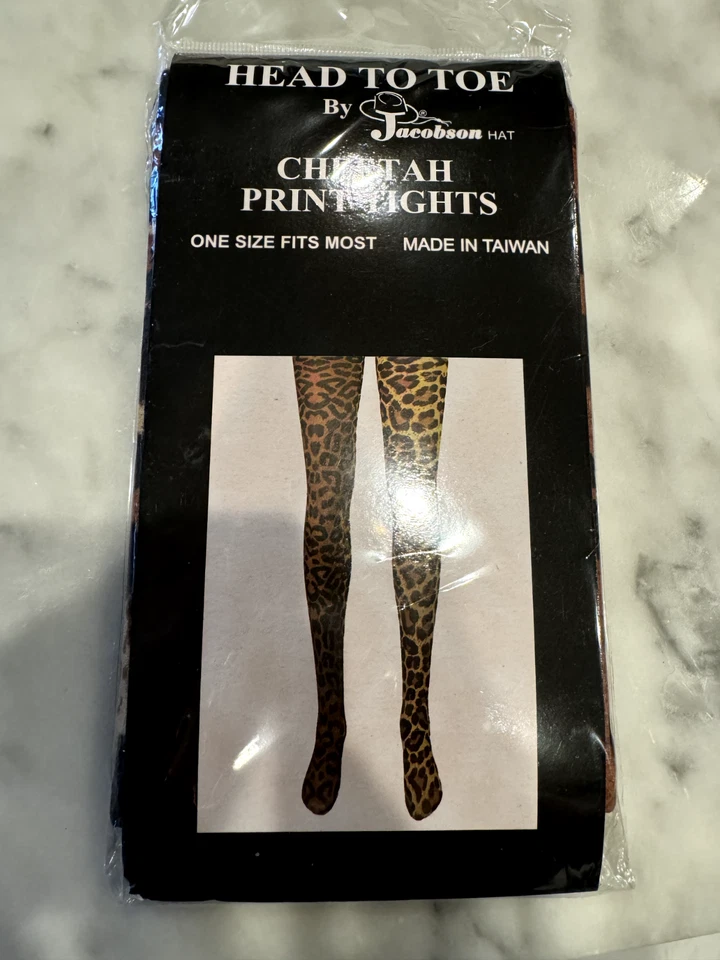 Cheetah Print Tights One Size Nylon Stockings Fashion Leopard Pantyhose Costume - Image 4 of 4