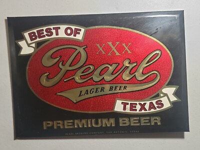 Vintage XXX Pearl Lager Beer San Antonio TEXAS Tin Over Cardboard