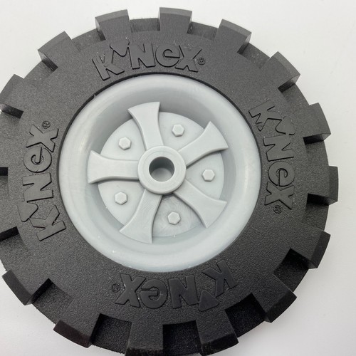 4 Pneumatici Knex Grandi Ruote 3,5" Grigio/Argento - Ricambi K'nex - Foto 3 di 4