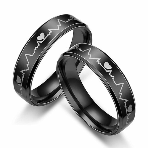 1pc Domineering Heartbeat Finger Rings Stainless Steel ECG Ring Women Fashion Je - Picture 11 of 12