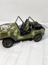 Vintage 1970s Battery Operated Army Jeep, Hong Kong. Works And Looks Good.