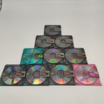 10x MDs Mix Minidisc MD 74 Minidisk BLANKDISC Leer 74 Min. bespielt Händler