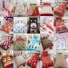 KIDS CHRISTMAS DUVET COVER SETS - JUNIOR SINGLE DOUBLE KING - ELF EMOJI GRINCH