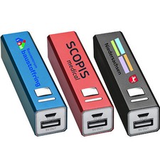 10x power bank 2200 mAh w zestawie GRATIS nadruk | reklama | metal czerwony niebieski czarny