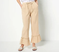 Attitudes by Renee Riviera Sand Flounce Pants Sandy Beach XS New