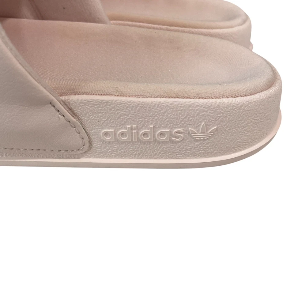 Sandalias Adidas Puffy Slides Cloudfoam US8 UK7 para mujer cómodas rosa desnudo salón Foto 4 de 4